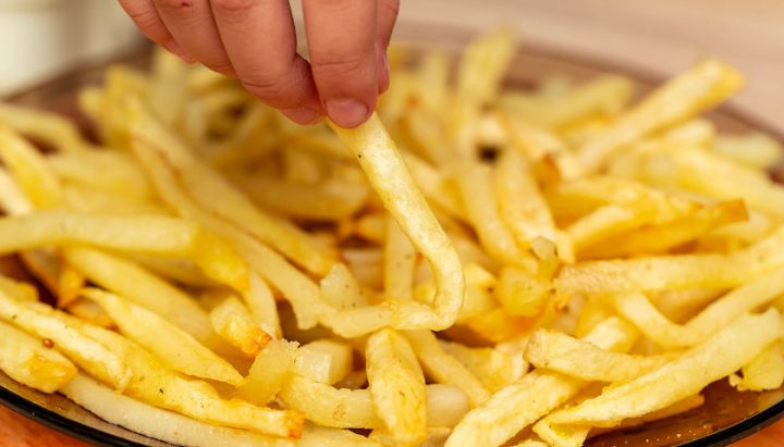 Fresh french fries for eating