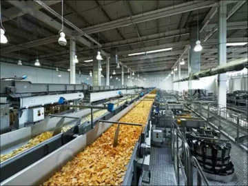 Línea de producción de patatas fritas a la venta en Camerún