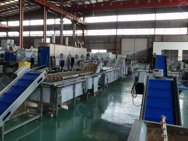 linha de produção de limpeza e secagem por bolhas