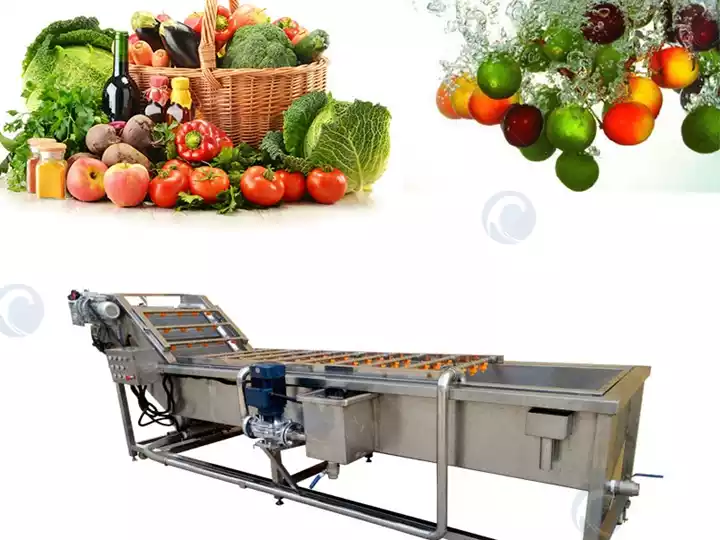 máquina de lavagem de frutas e legumes por bolhas