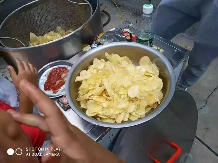 finished potato chips production