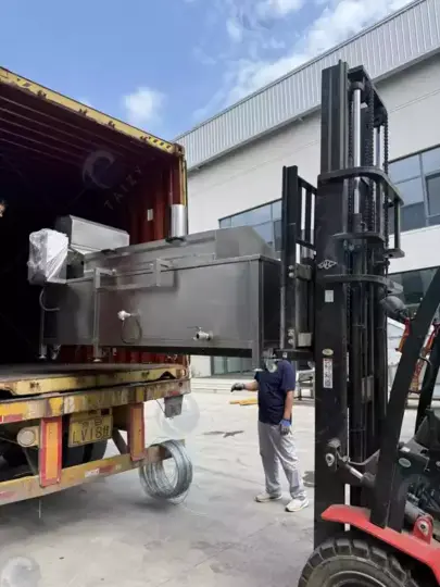 industrial potato processing line loading site