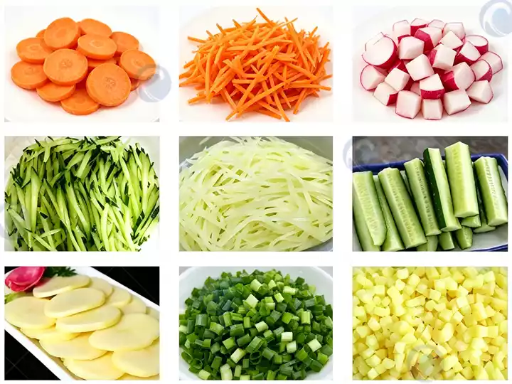 commercial double head vegetable cutting machine finished products