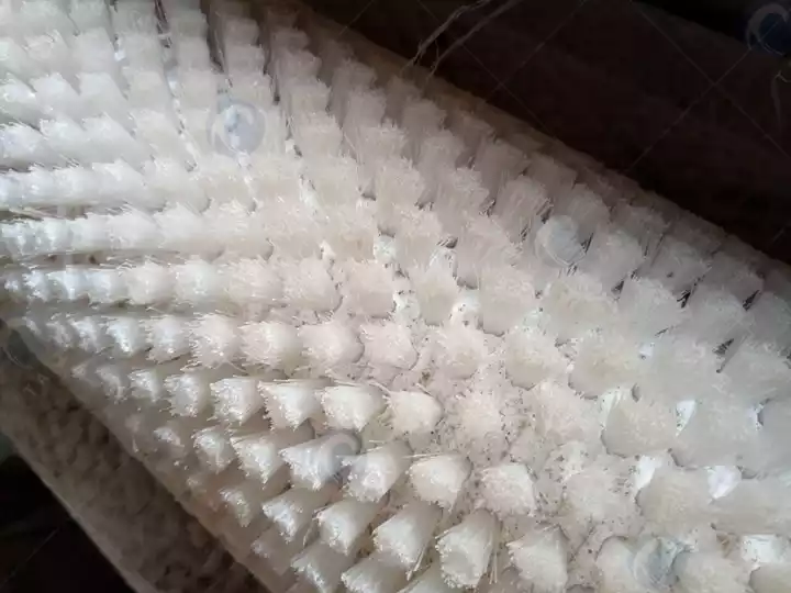 nylon brush roller closeup for vegetable washer