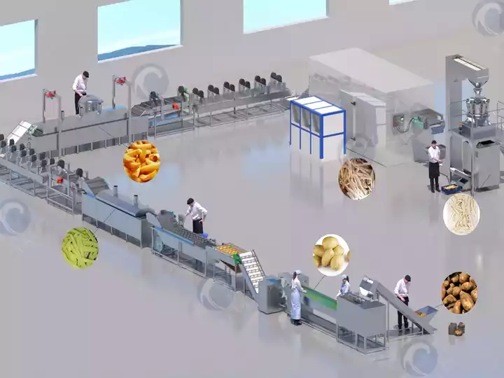 automatic french fries production line